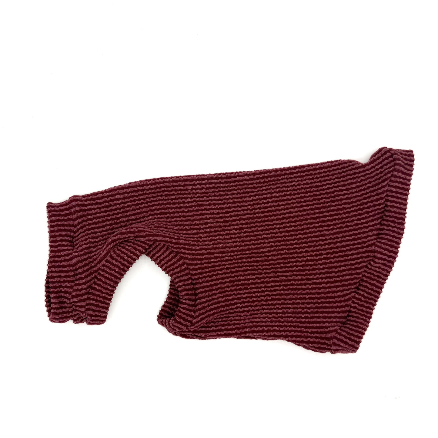 Burgundy Chunky Ribbed Shirt with One Arm Hole