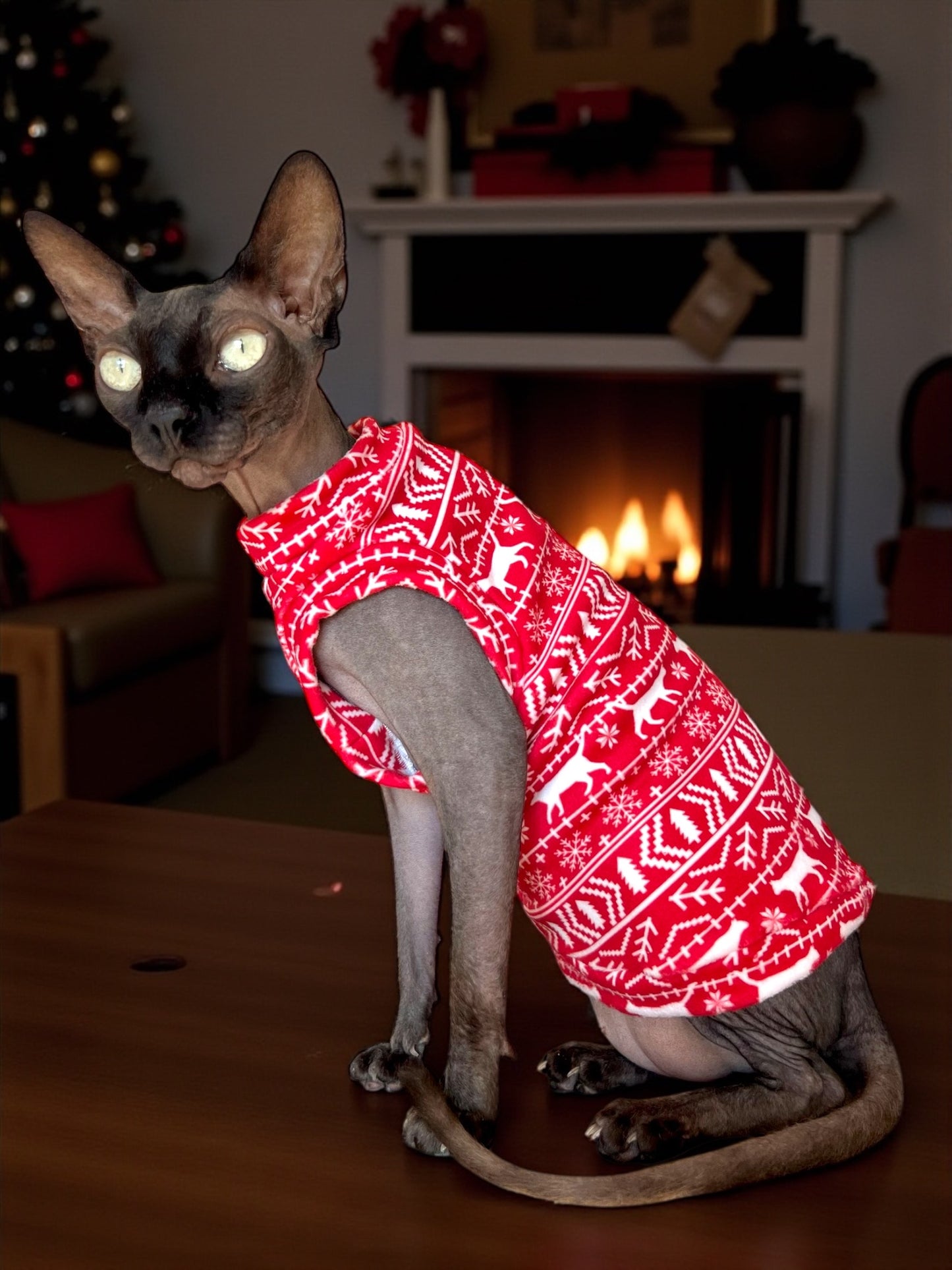 Cat Fair Isle Fleece Shirt