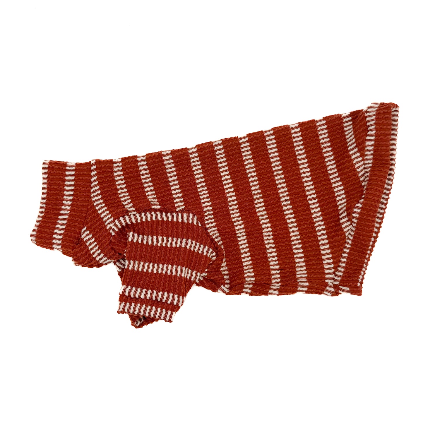 Rust Stripes Tutuneck Long Sleeve Chunky Ribbed Shirt