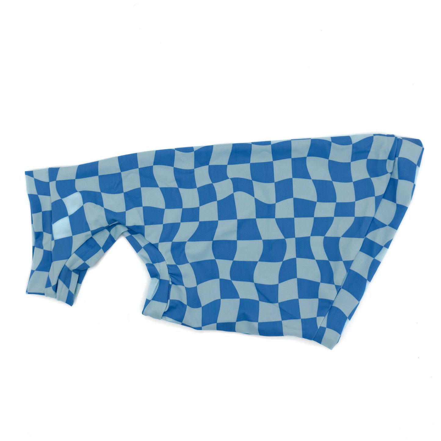 Blue Wavy Checks UV 50+ Protective Sun Shirt with One Arm Hole