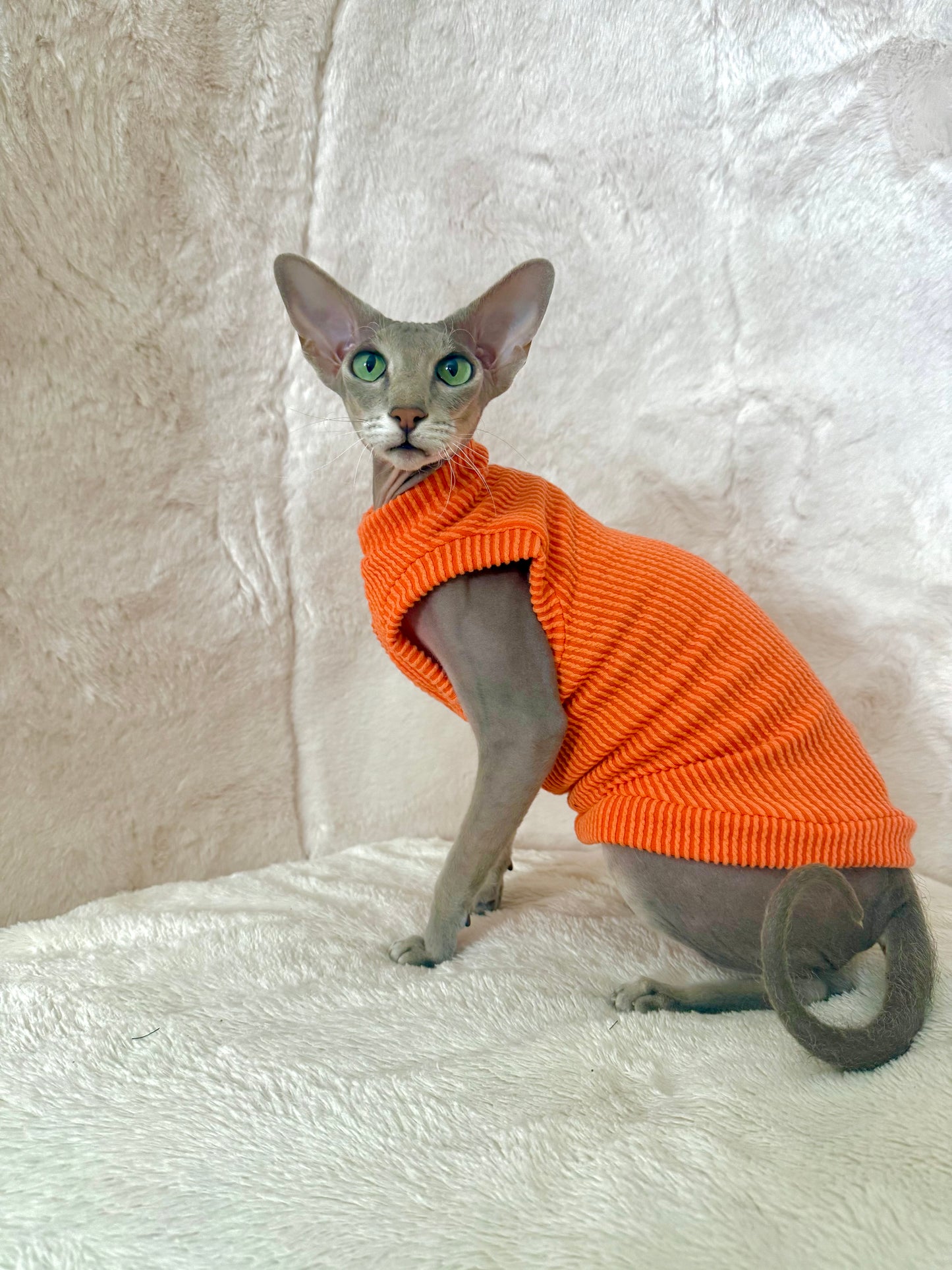 Orange Chunky Ribbed Shirt