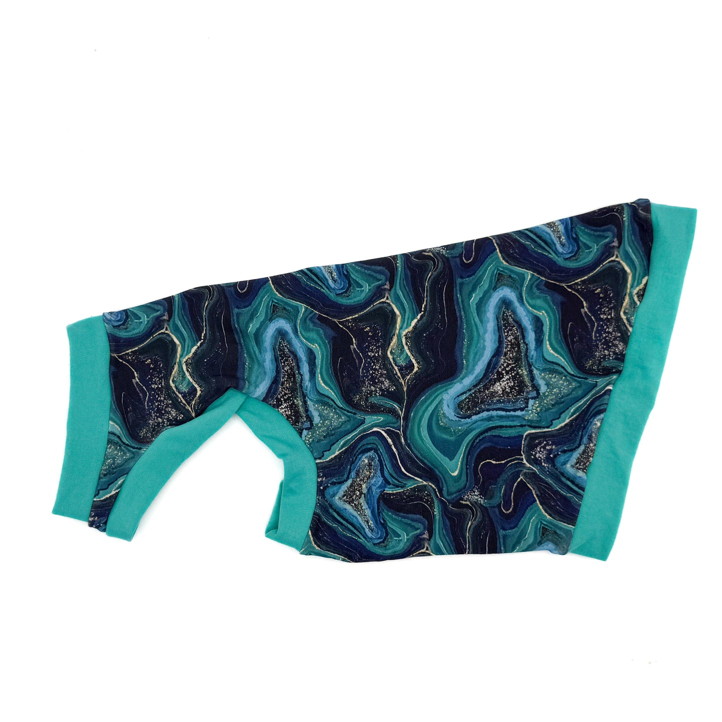 Teal Geodes Bamboo Shirt with One Arm Hole