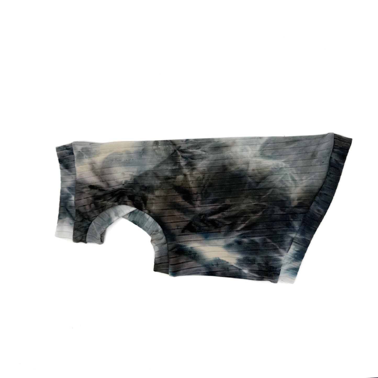 Black/White Tie Dye Ribbed Shirt with One Arm Hole