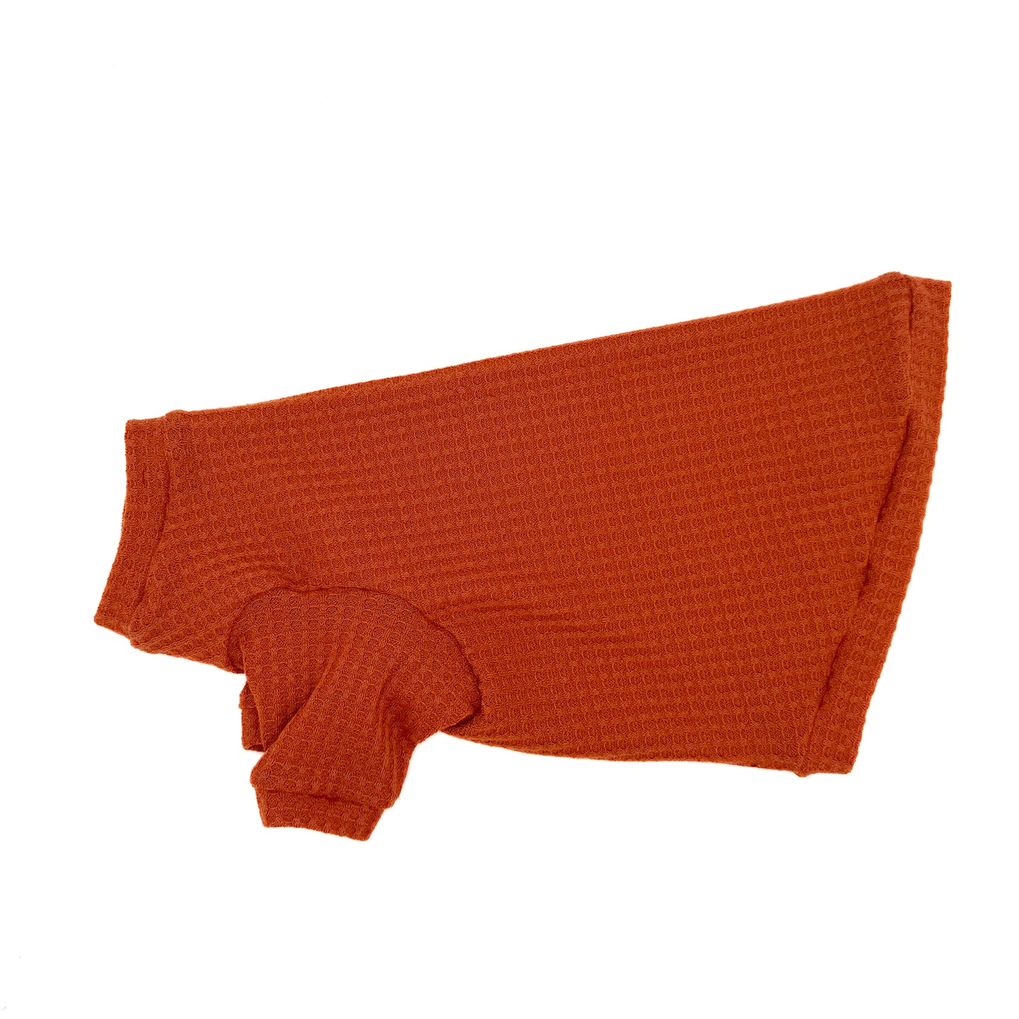 Rust Long Sleeve Waffle Knit Shirt