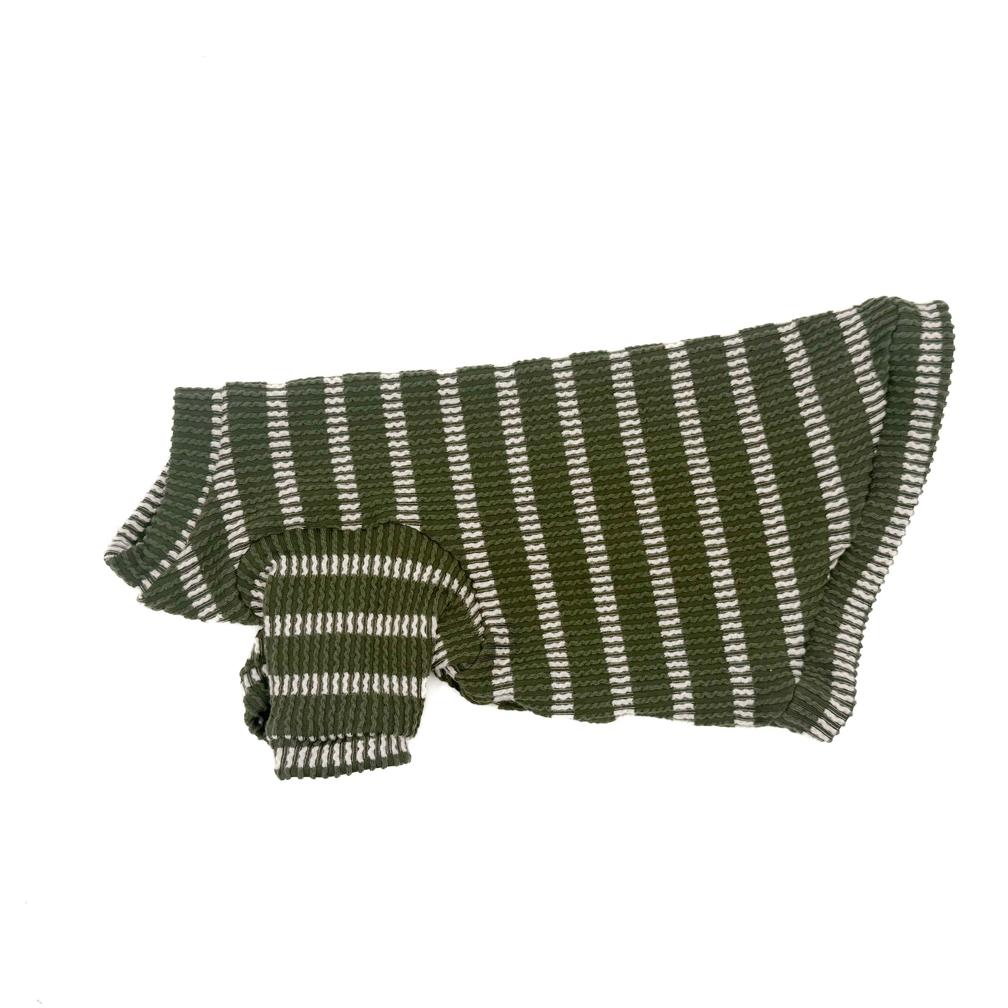 Olive Stripes Long Sleeve Chunky Ribbed Shirt