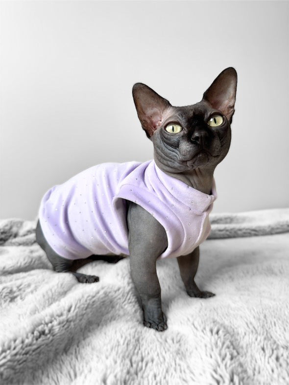 Purple Rhinestone Velour Shirt