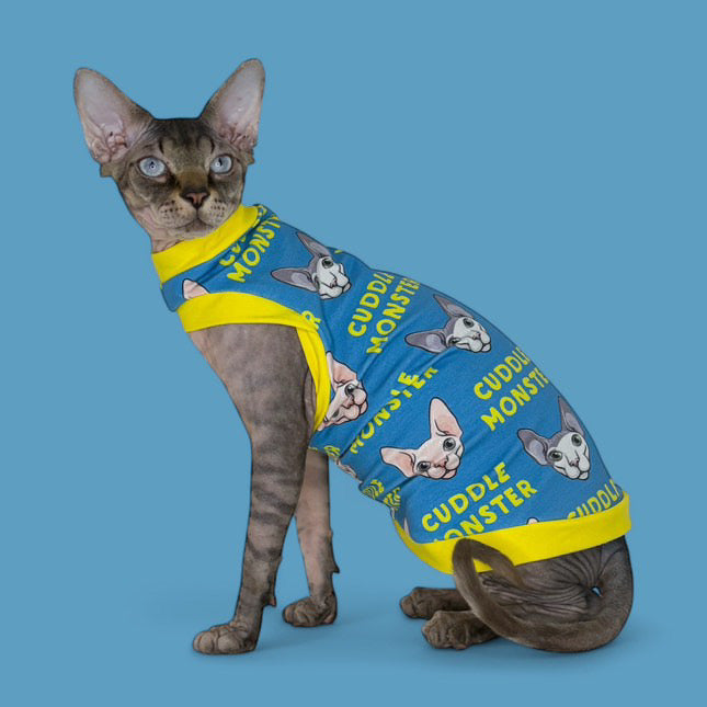 Blue Cuddle Monster Everyday Shirt with One Arm Hole