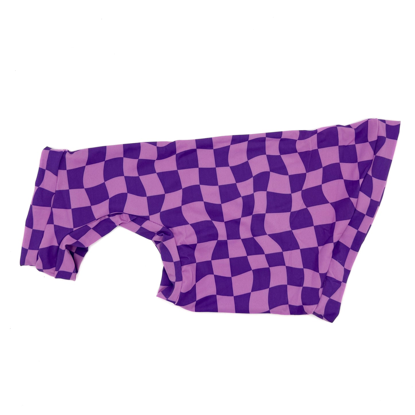 Purple Wavy Checks UV 50+ Protective Sun Shirt with One Arm Hole