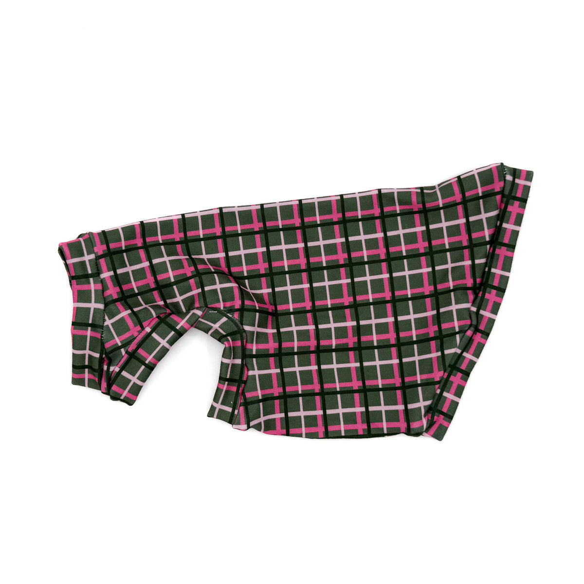 Pink Plaid One Arm Hole Shirt