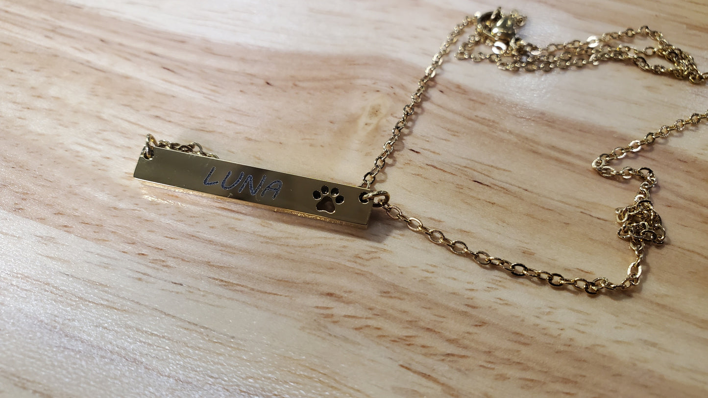 Personalized Paw Necklace