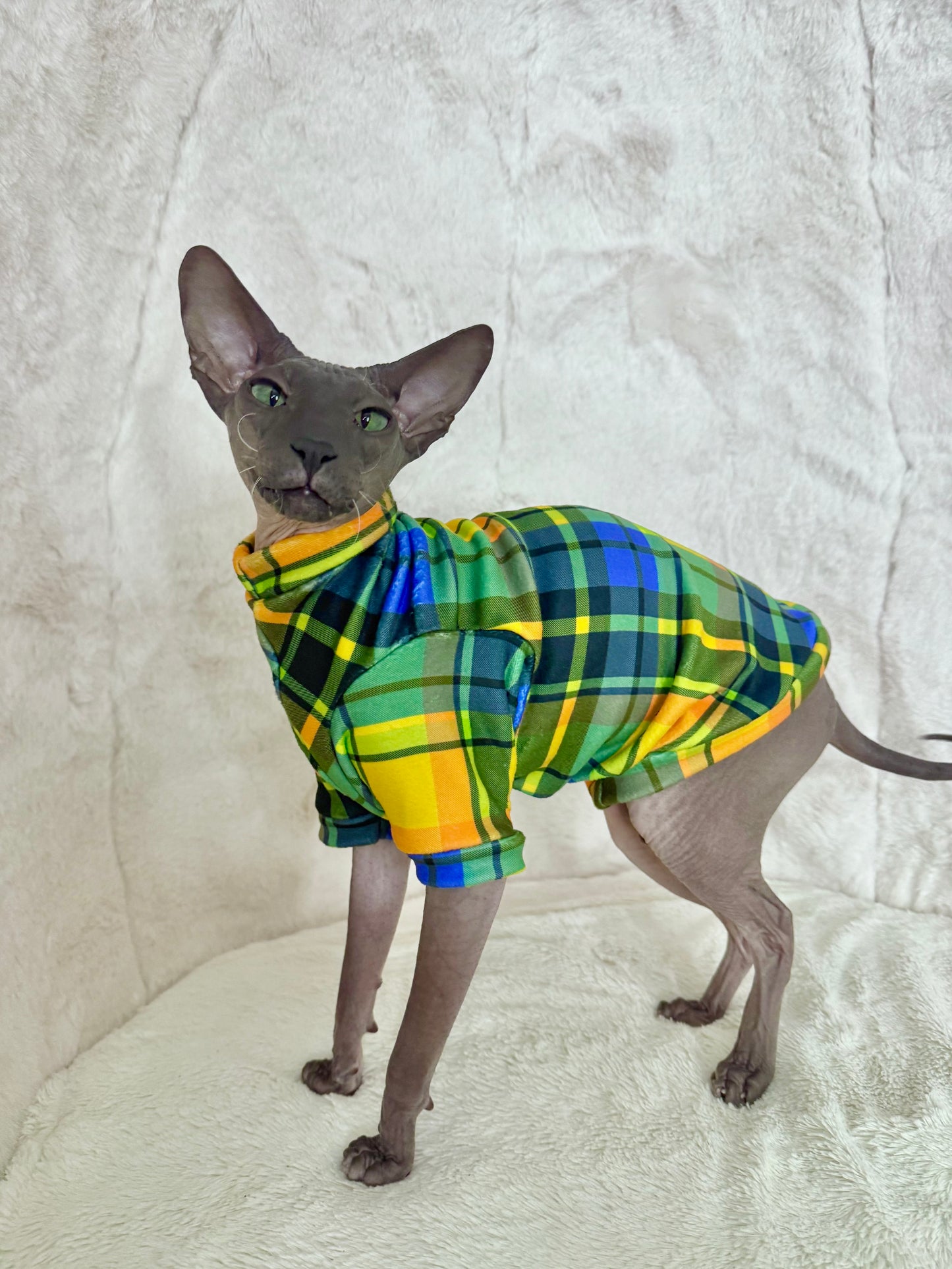 Halloween Plaid Long Sleeve Fleece Shirt
