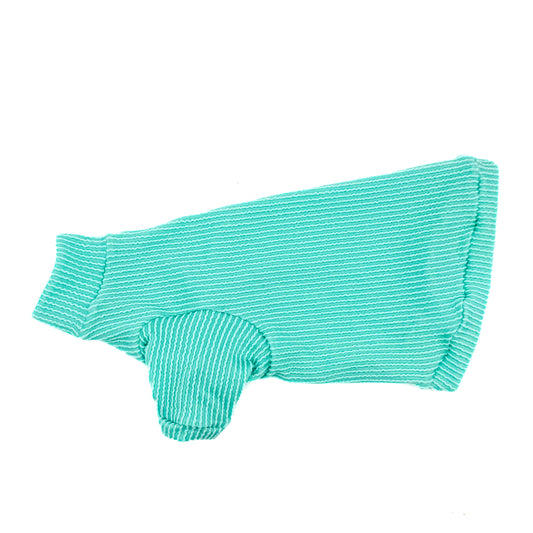 Seafoam Long Sleeve Chunky Ribbed Shirt with Turtleneck