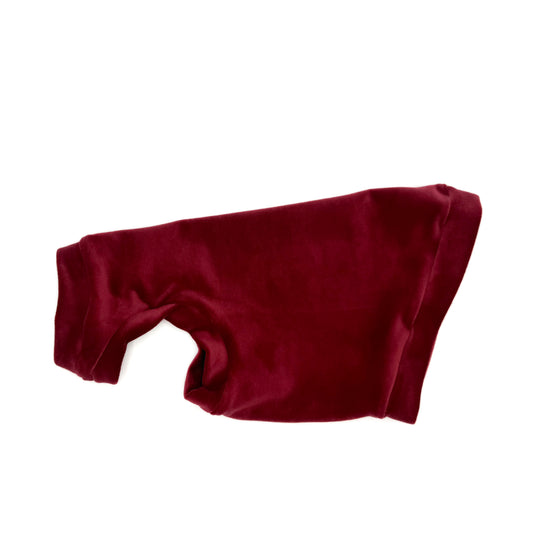 Sangria Plush Velvet Shirt with One Arm Hole