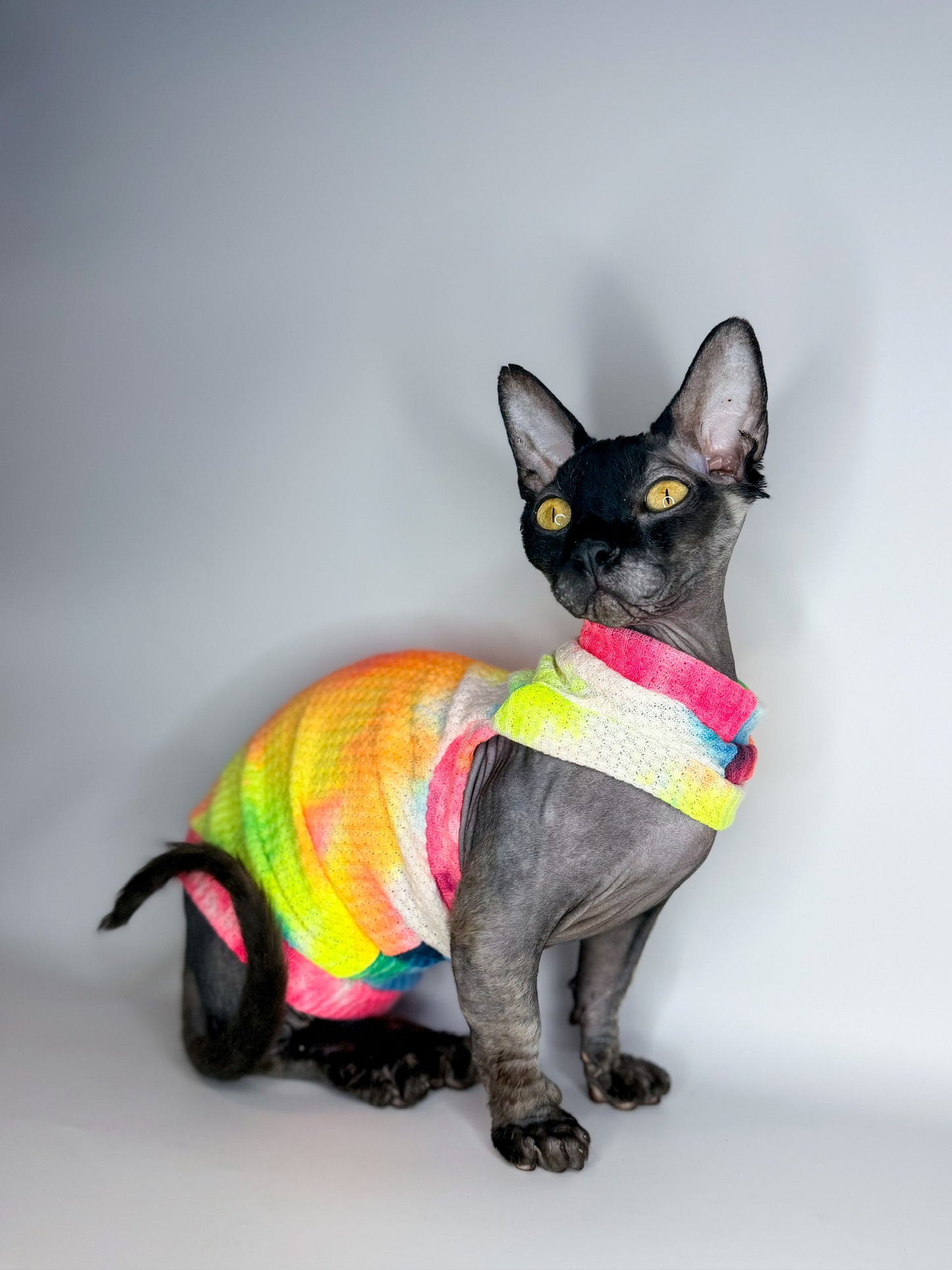 Hippy Kitty Waffle Knit Shirt with One Arm Hole
