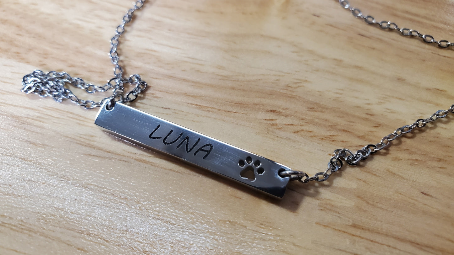 Personalized Paw Necklace