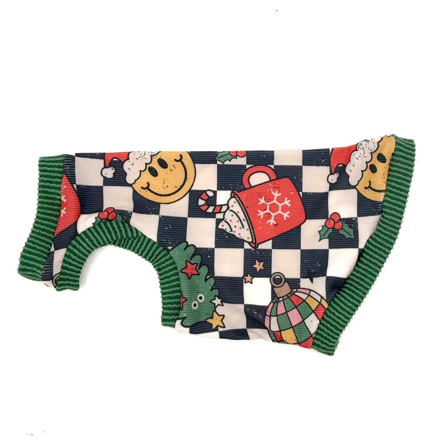 Retro Christmas Ribbed Shirt with One Arm Hole