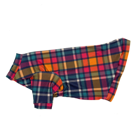 Fall Plaid Long Sleeve Ribbed Shirt