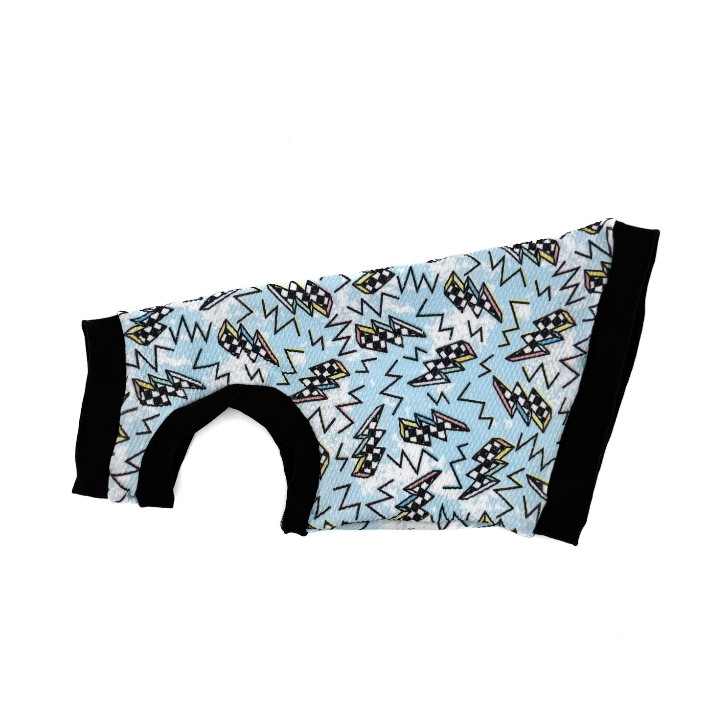 Blue Bolts Textured Shirt with One Arm Hole