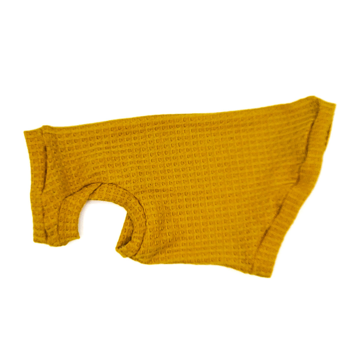 Mustard Waffle Knit Shirt with One Arm Hole