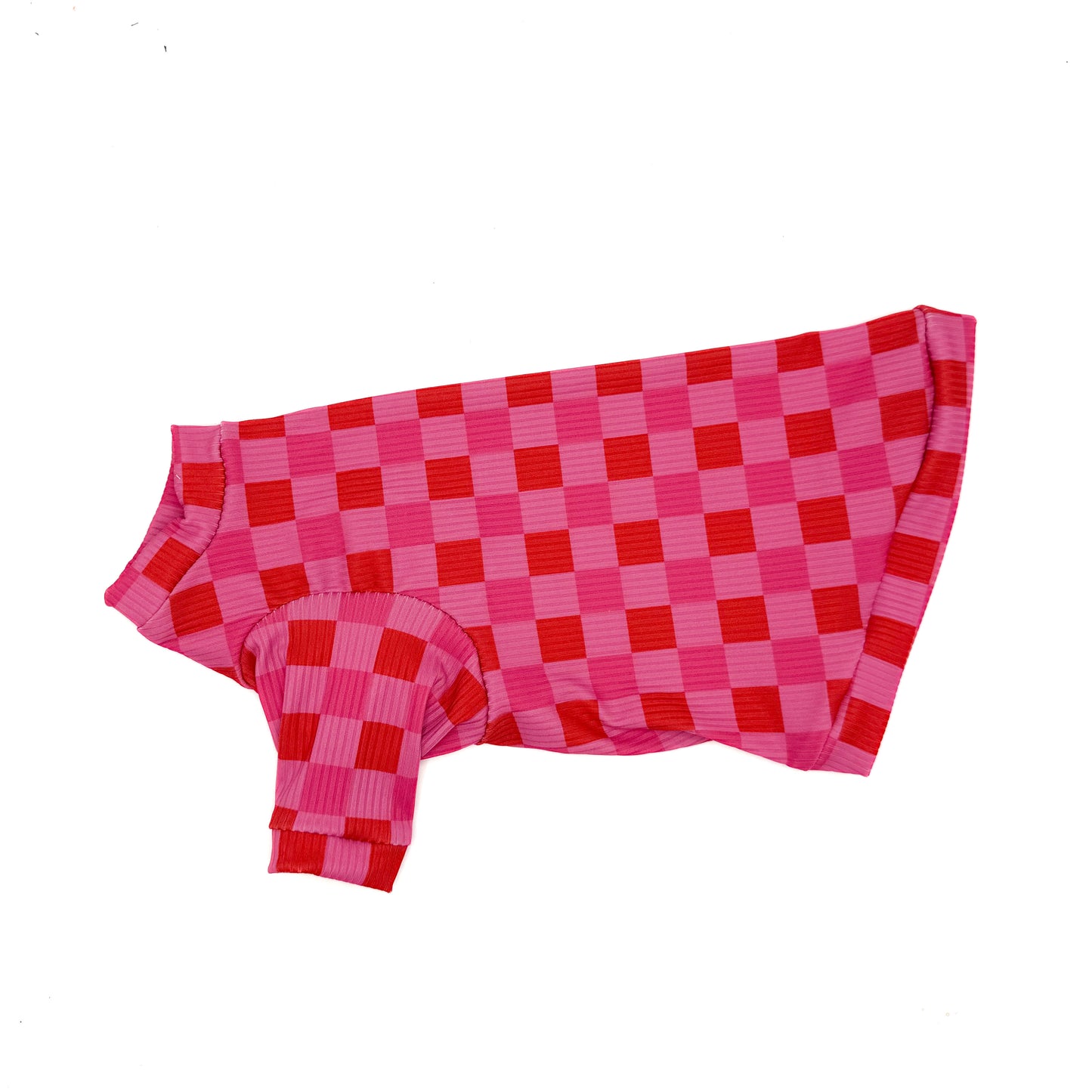 Valentine Checkers Long Sleeve Ribbed Shirt with One Arm Hole