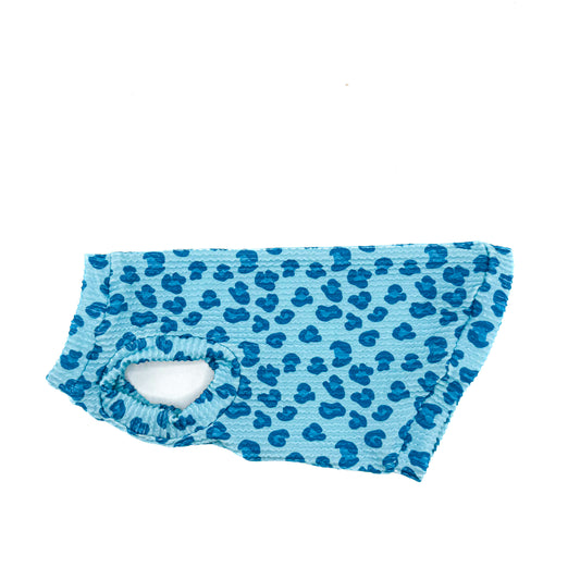 Blue Razz Leopard Chunky Ribbed Shirt