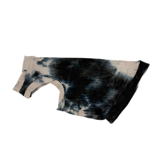 Dark Tie Dye Ribbed Shirt with One Arm Hole