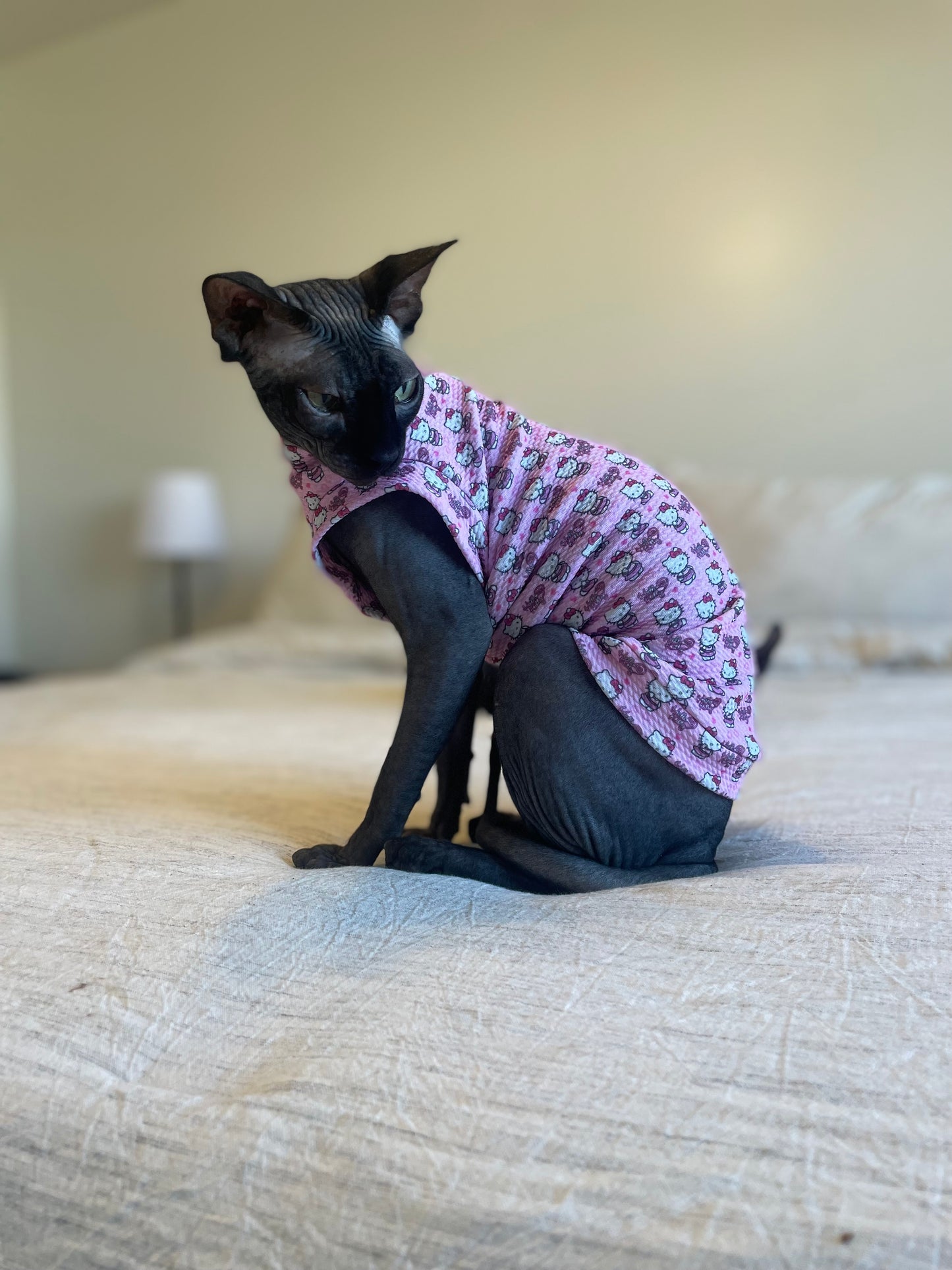 Pink Kitty Textured Shirt