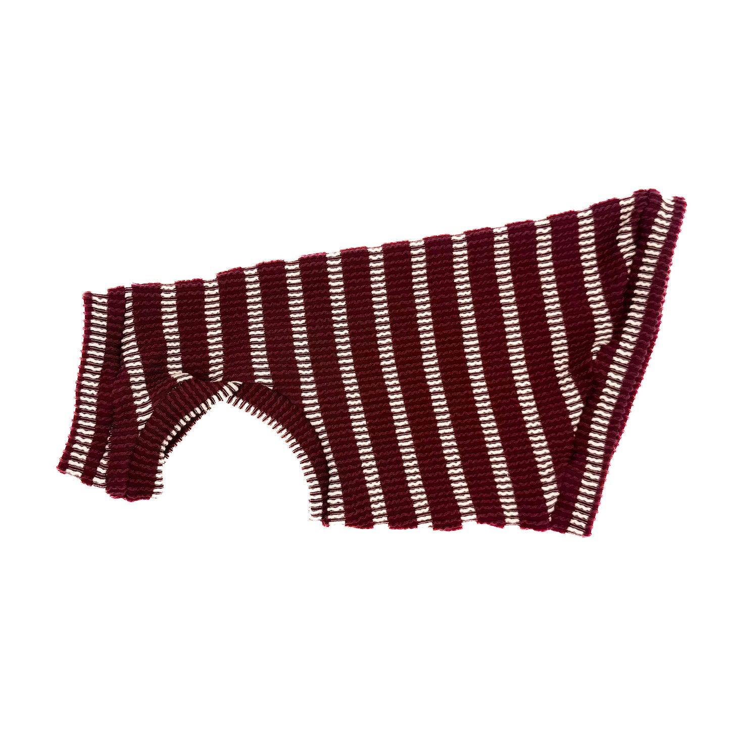 Wine Stripes Chunky Ribbed Shirt with One Arm Hole