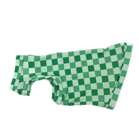 Lucky Checks Ribbed Shirt with One Arm Hole