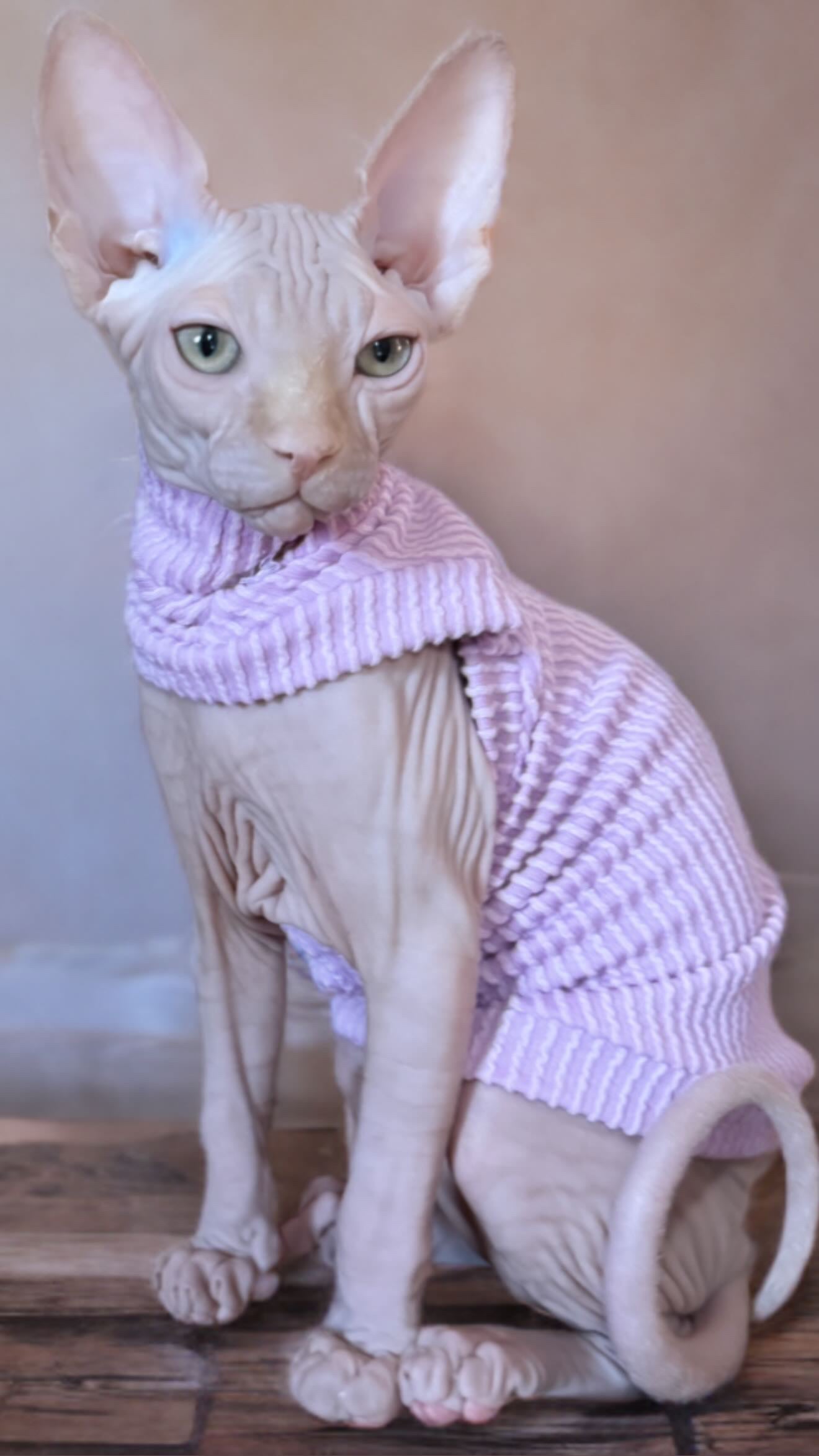 Lavender Chunky Ribbed Shirt with One Arm Hole