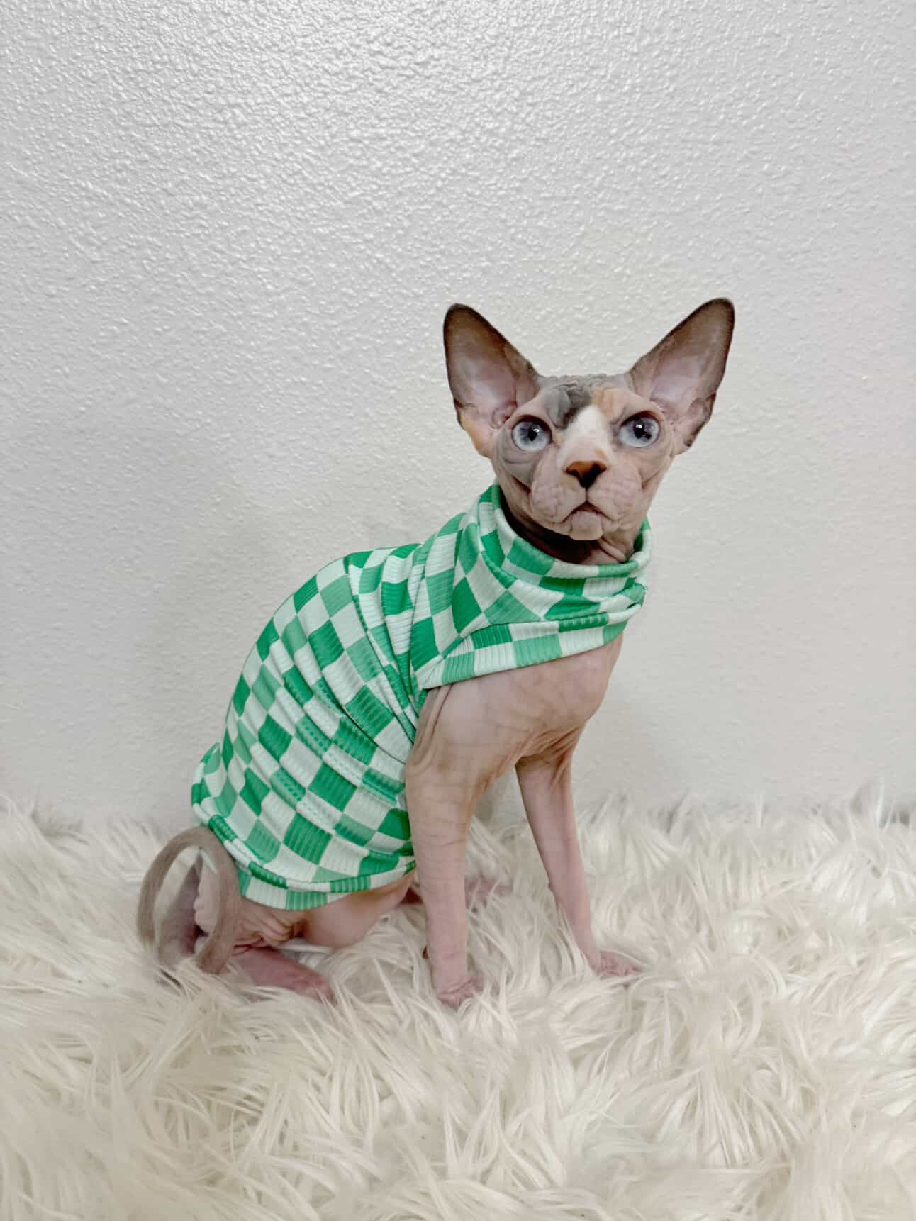 Lucky Checks Ribbed Shirt with One Arm Hole