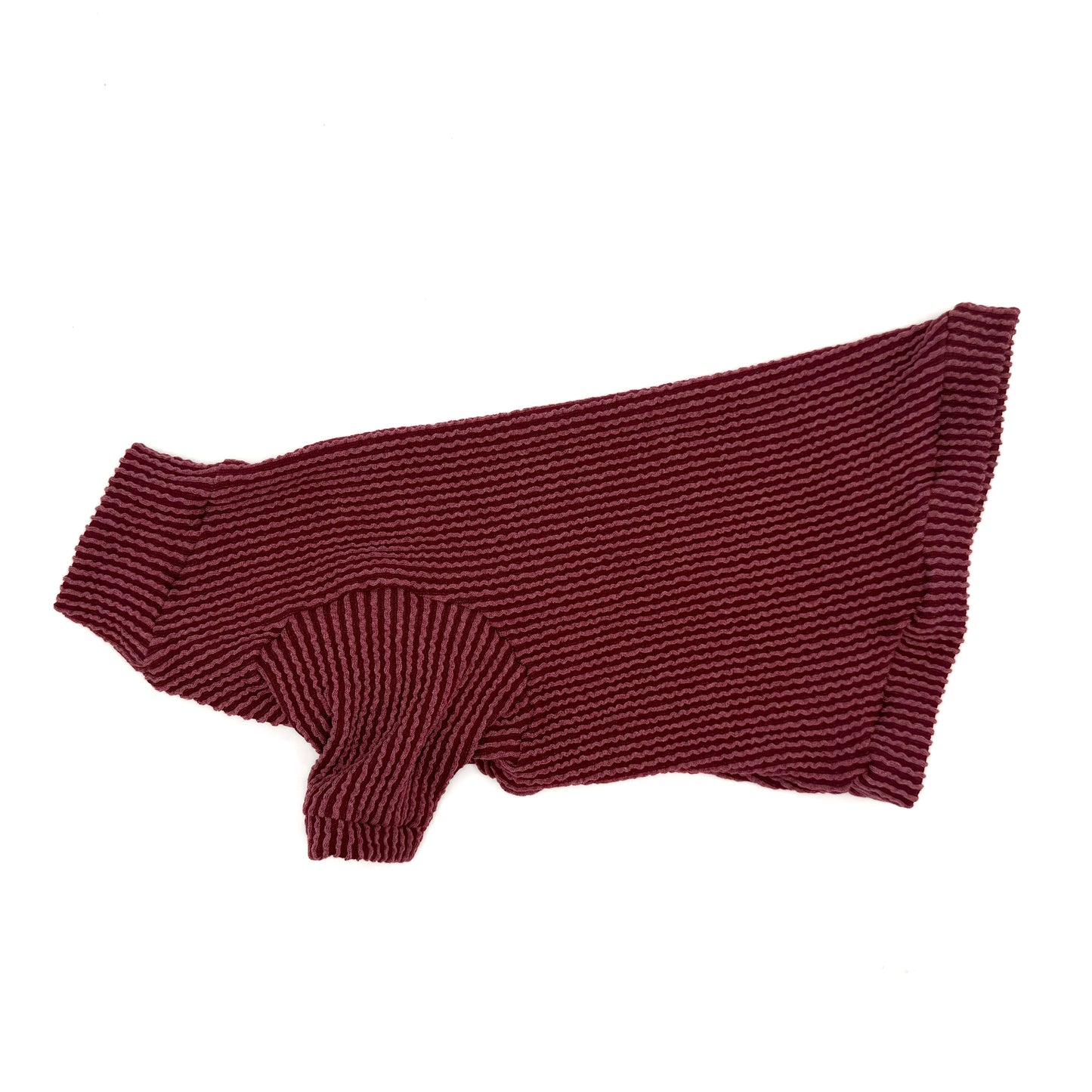 Burgundy Tutuneck Long Sleeve Chunky Ribbed Shirt