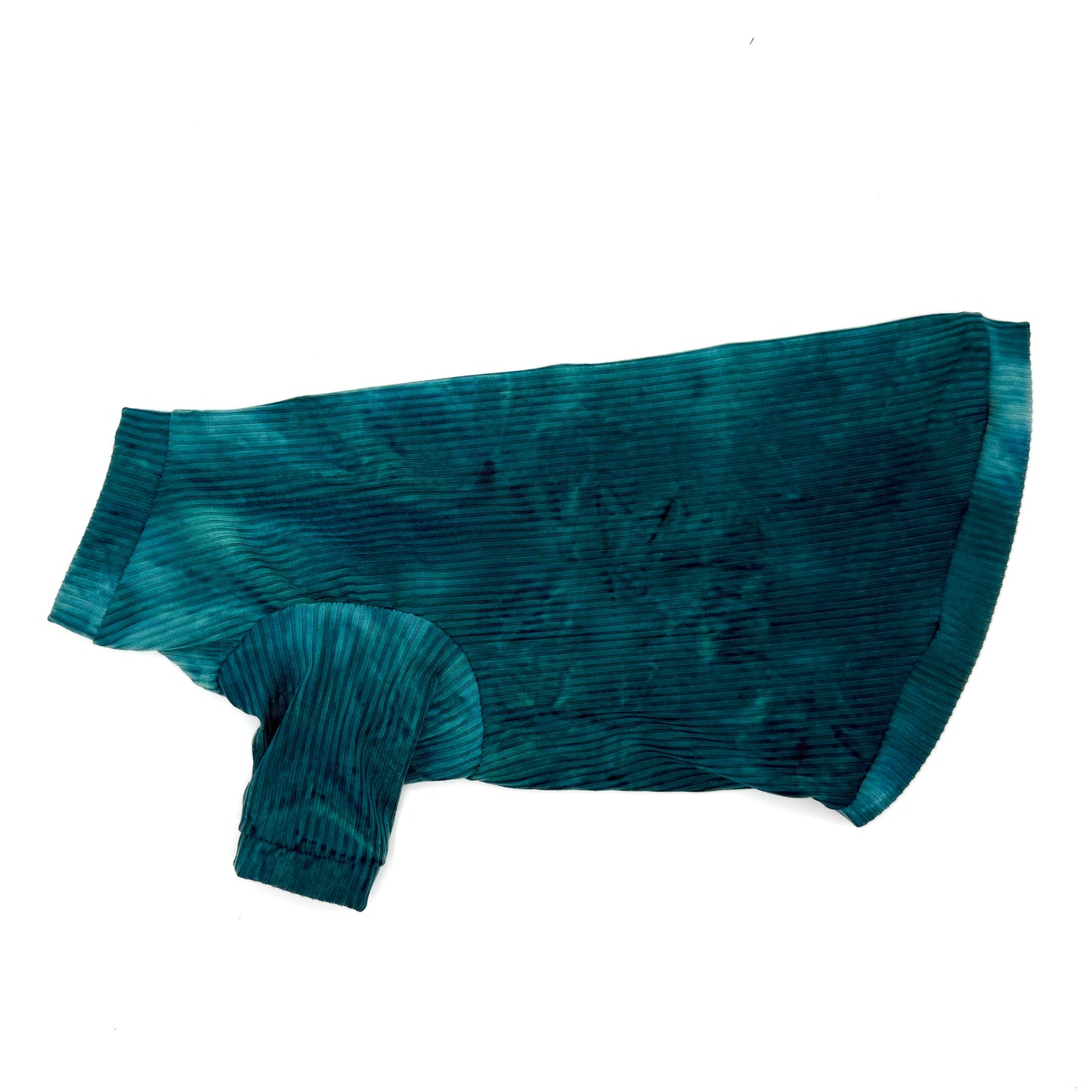 Teal Tie Dye Long Sleeve Ribbed Shirt