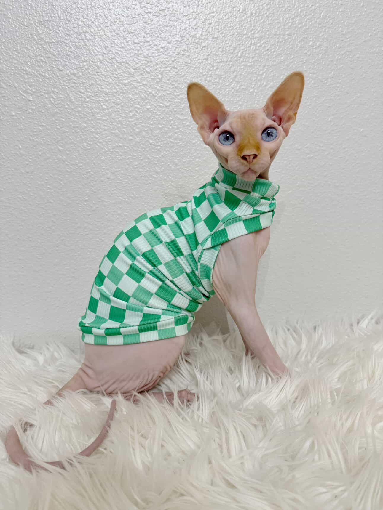 Lucky Checks Ribbed Shirt with One Arm Hole