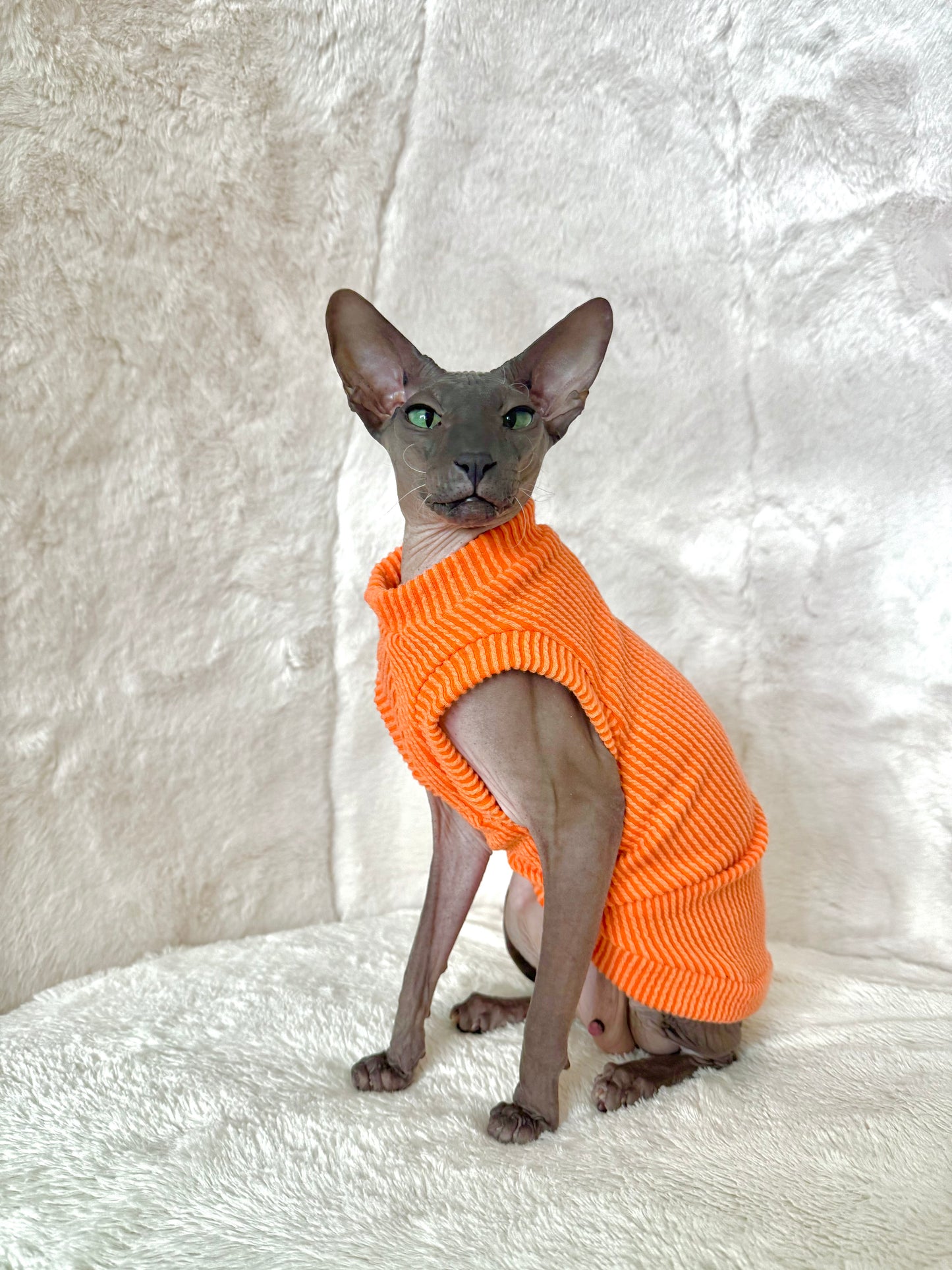 Orange Chunky Ribbed Shirt