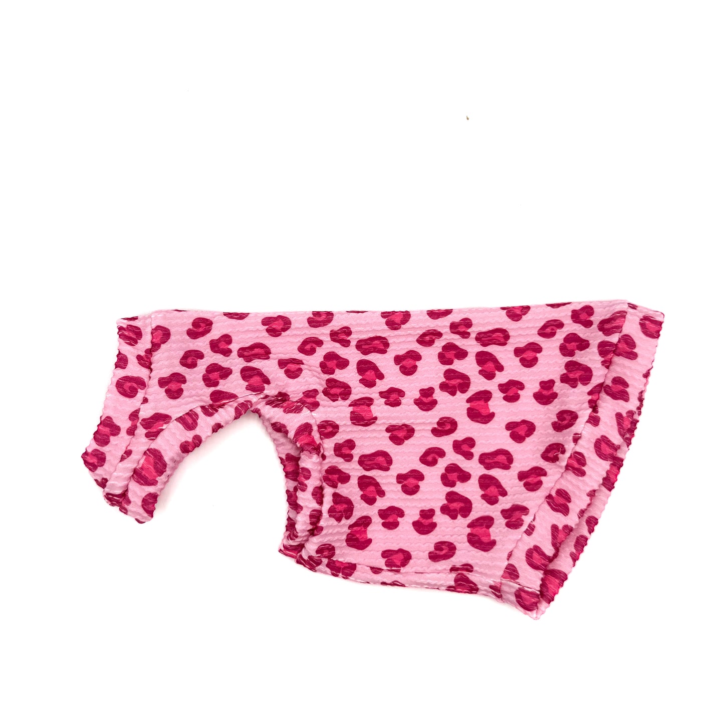 Bubblegum Leopard Chunky Ribbed Shirt with One Arm Hole