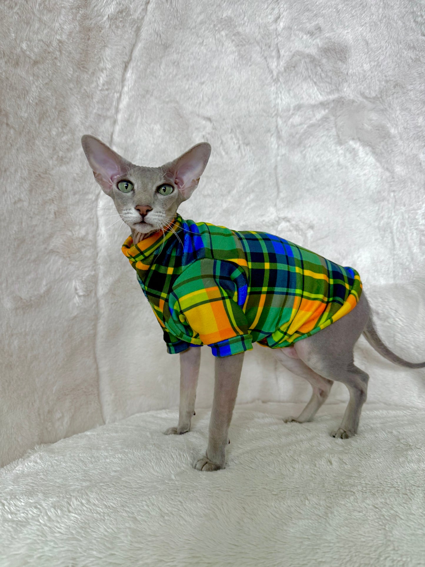 Halloween Plaid Long Sleeve Fleece Shirt