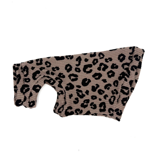 Mauve Cheetah Chunky Ribbed Shirt with One Arm Hole