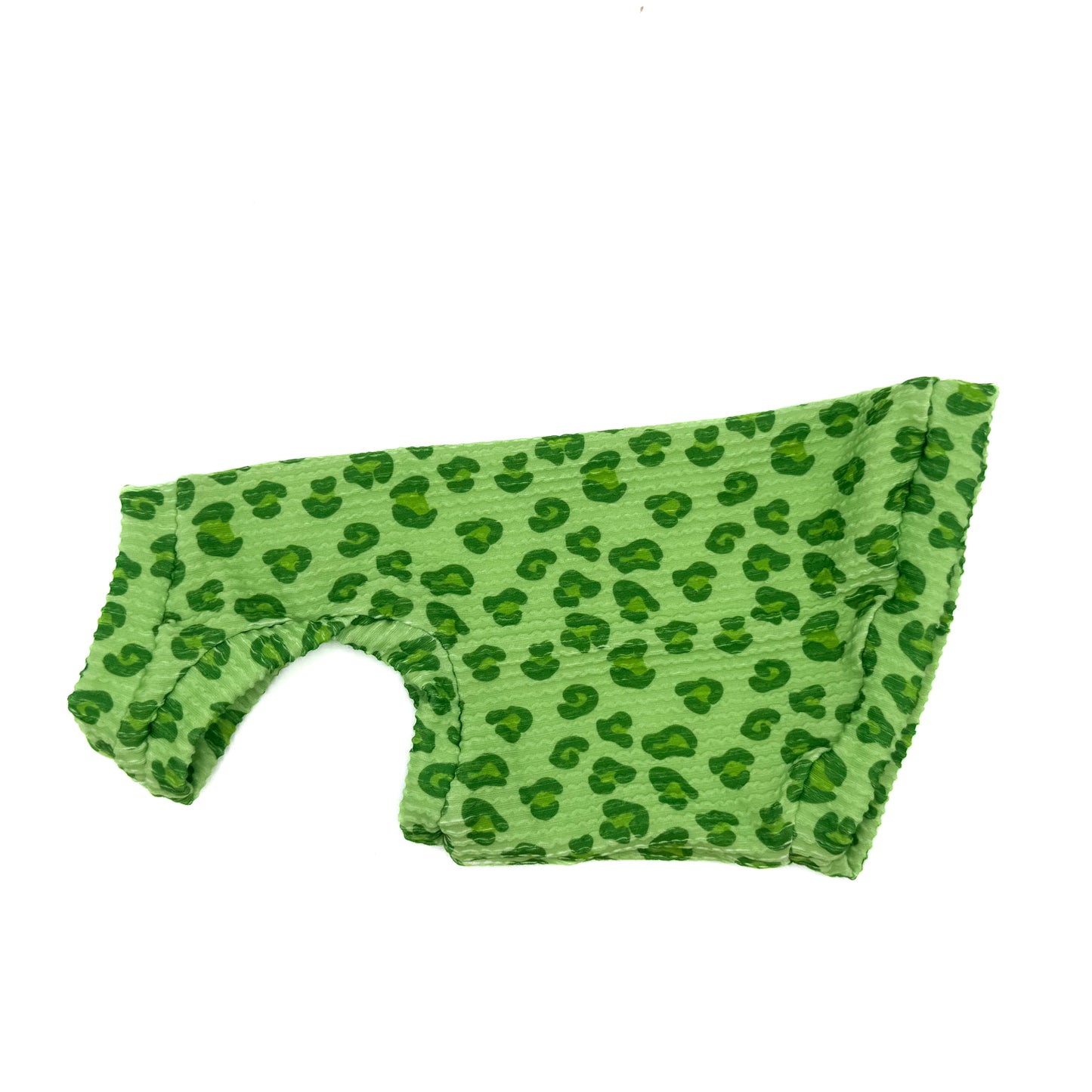 Sour Apple Leopard Chunky Ribbed Shirt with One Arm Hole