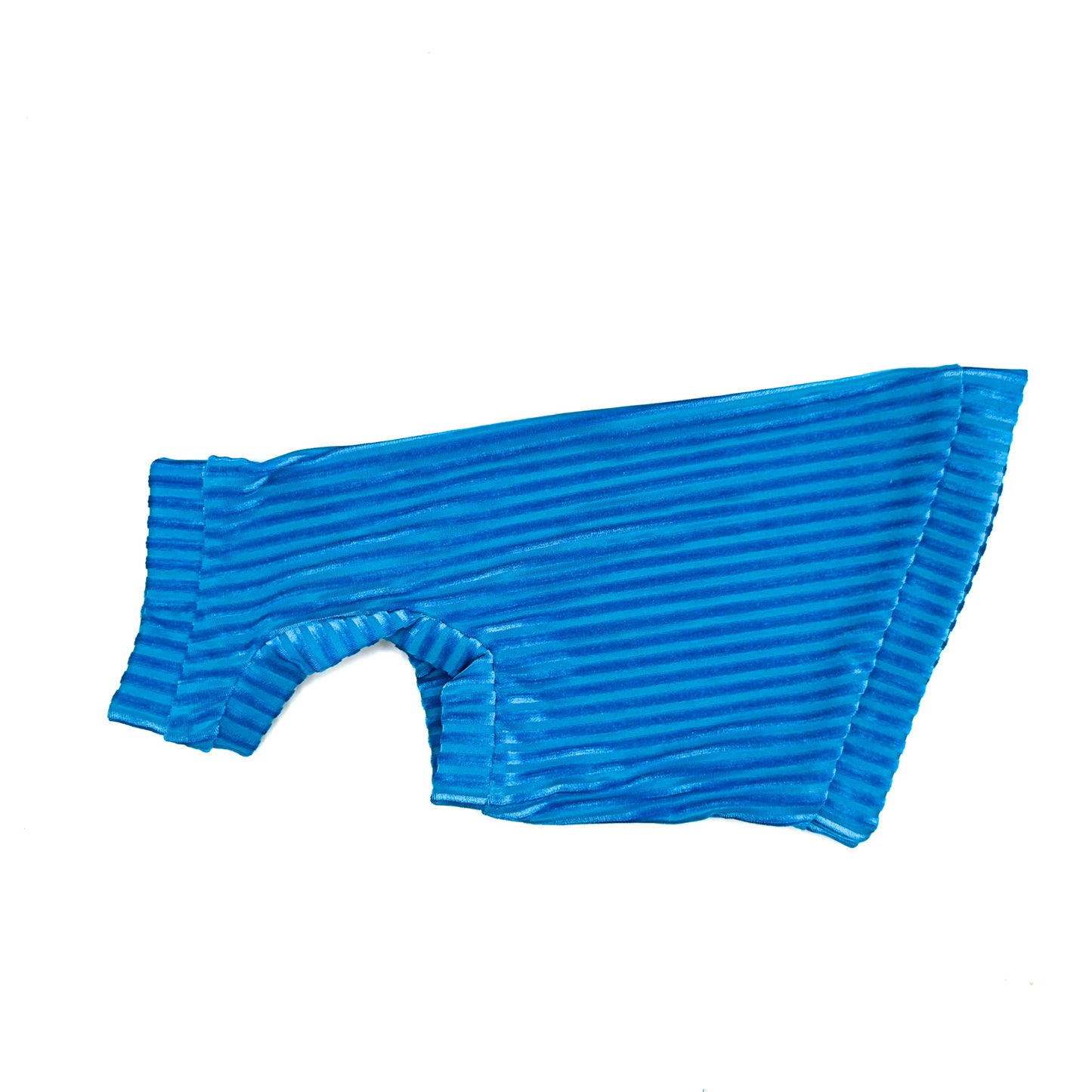 Aqua After Party Ribbed Velvet Shirt with One Arm Hole