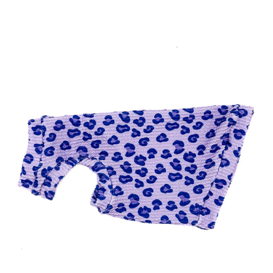 Grape Soda Leopard Chunky Ribbed Shirt with One Arm Hole