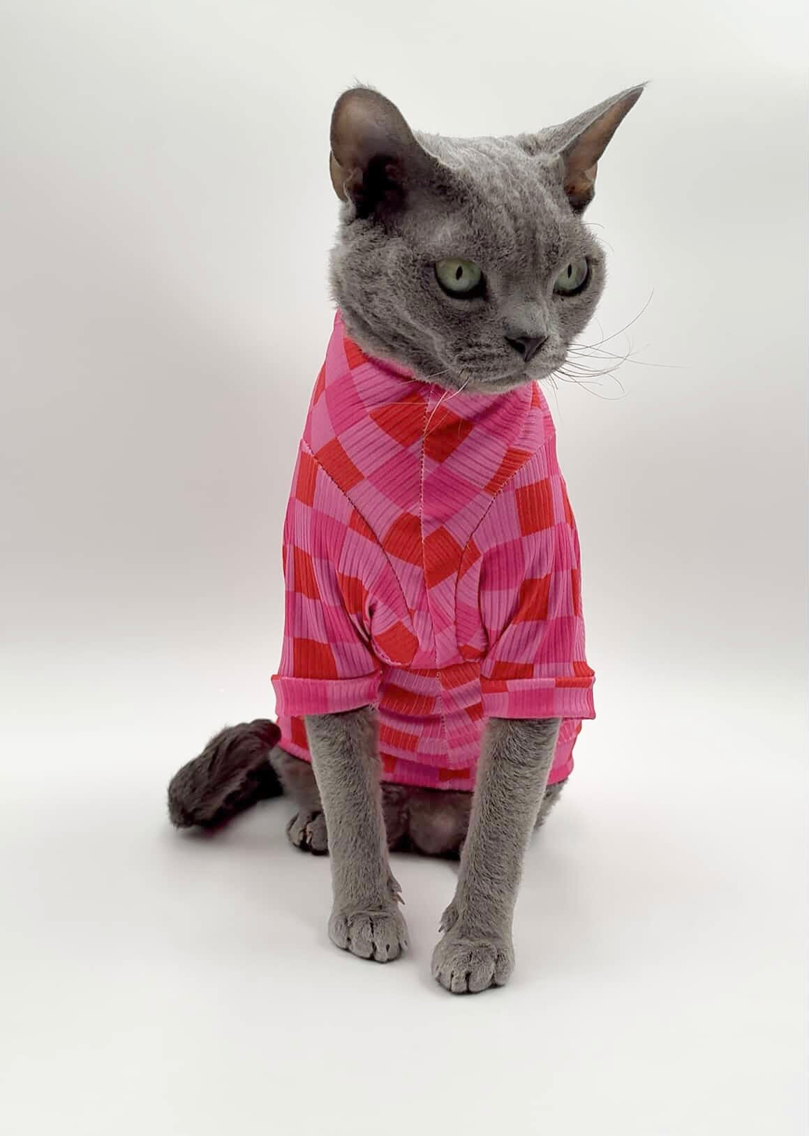 Valentine Checkers Long Sleeve Ribbed Shirt with One Arm Hole