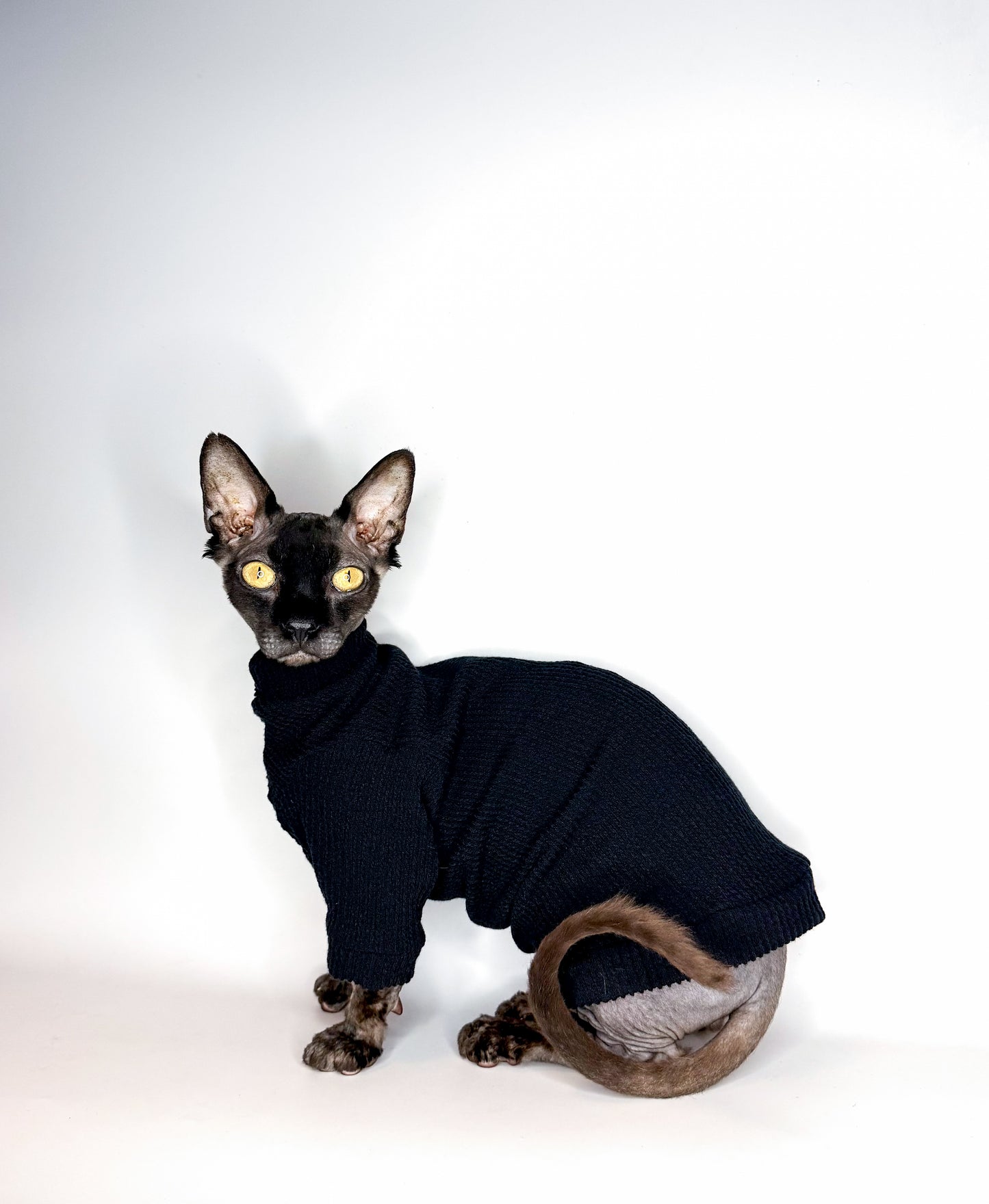 Black Long Sleeve Chunky Ribbed Shirt