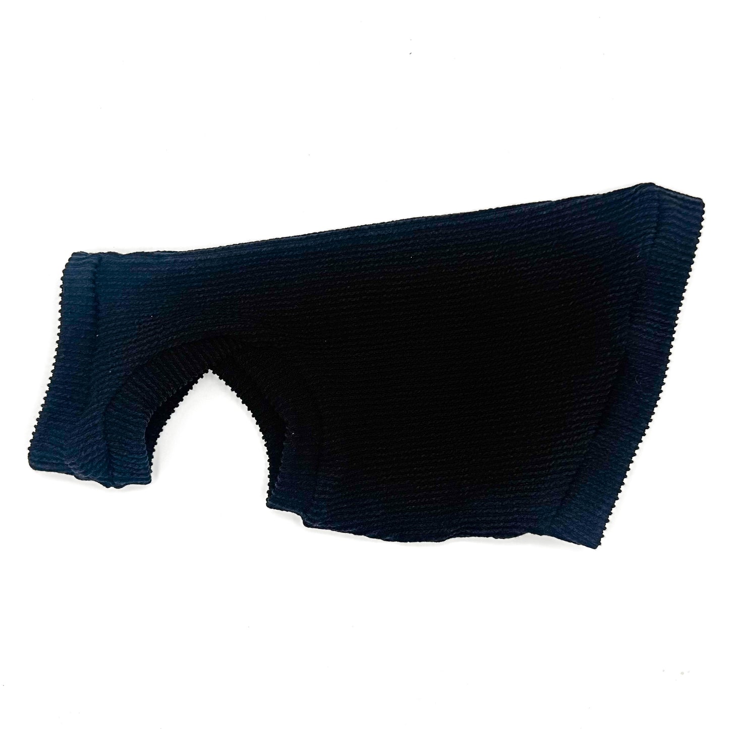 Black Chunky Ribbed Shirt with One Arm Hole