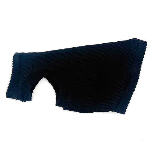 Black Chunky Ribbed Shirt with One Arm Hole