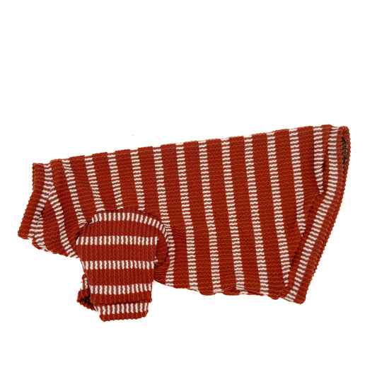 Rust Stripes Long Sleeve Chunky Ribbed Shirt