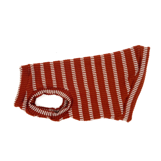 Rust Stripes Chunky Ribbed Shirt