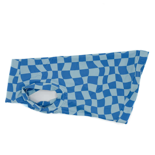 Blue Wavy Checks UV 50+ Protective Sun Shirt