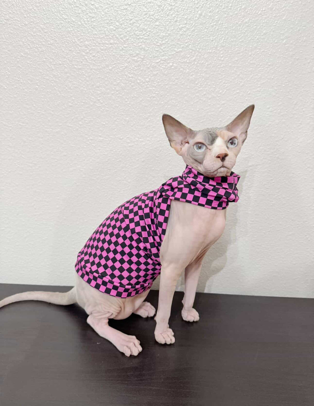 Pink Checkered One Arm Hole Shirt