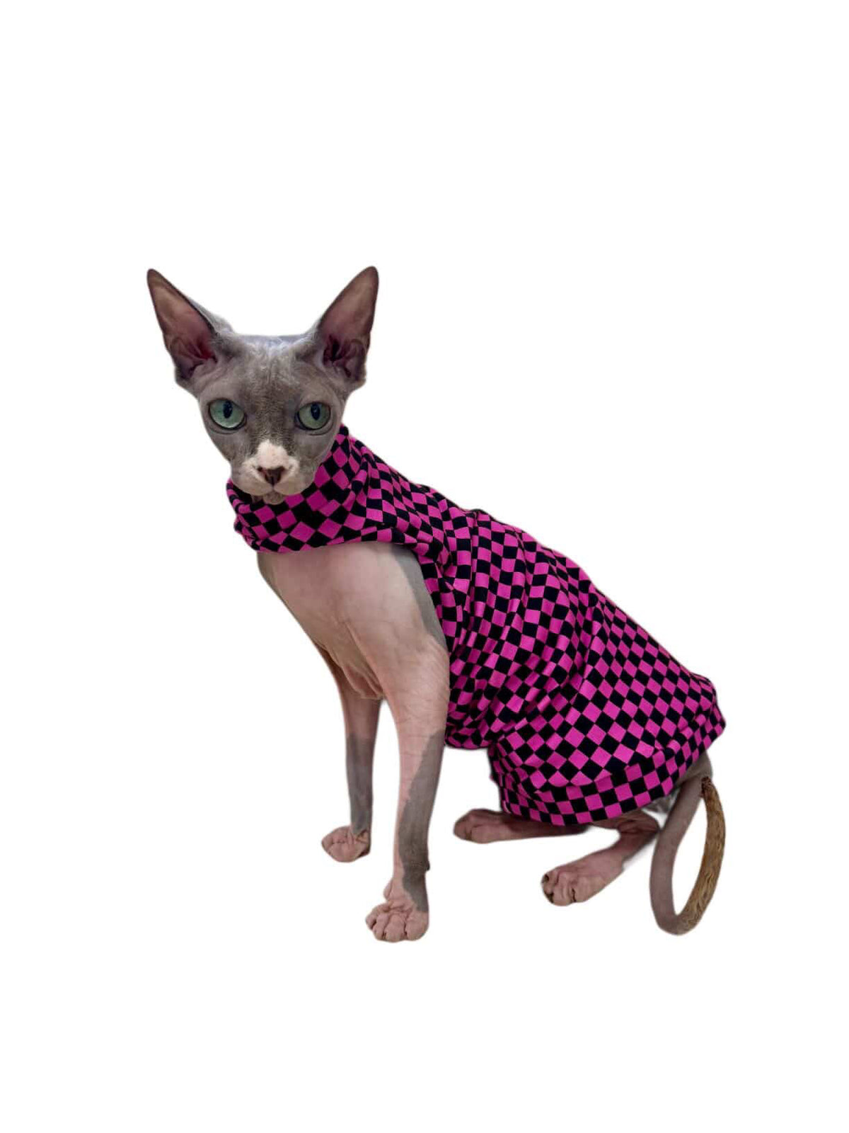 Pink Checkered One Arm Hole Shirt